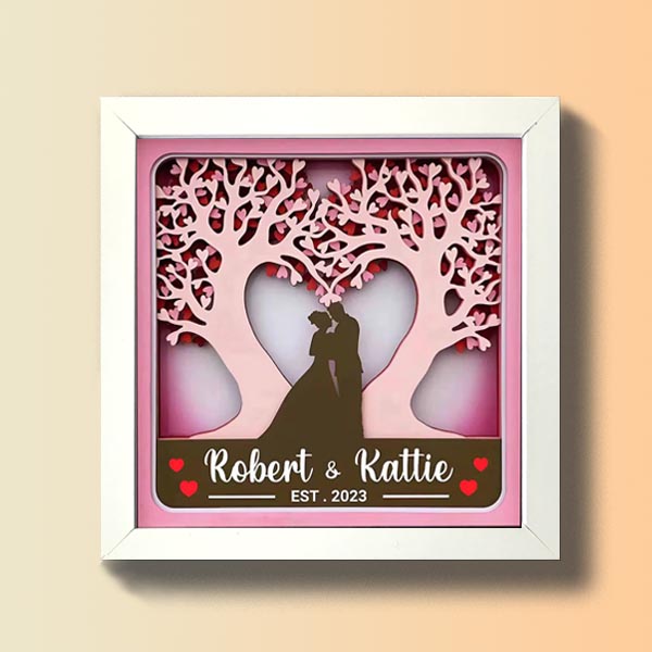 Personalized Love Trees 3D Layered Shadow Box