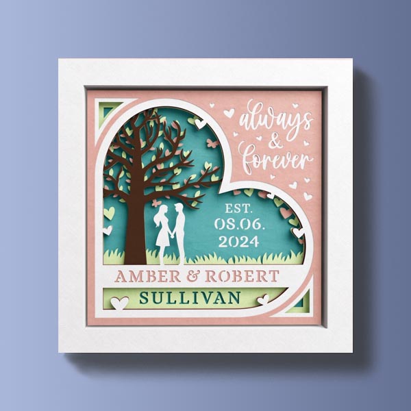 Personalized Car with Just Married 3D Layered Shadow Box (Copy)