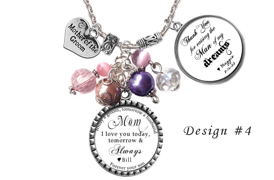 Personalized Mother of the Groom Double Quote Necklace