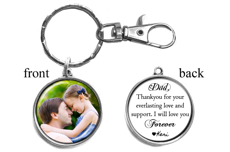 Father of the Bride Keychain with Personalized Quotes and Photo